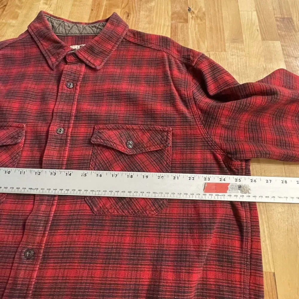 Woolrich Flannel Shirt Plaid Button‎ Down Heavy weight Mens XL